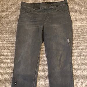 Spanx pull on grey distressed jean